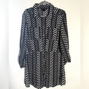 Ashley Stewart drawstring printed blouse.